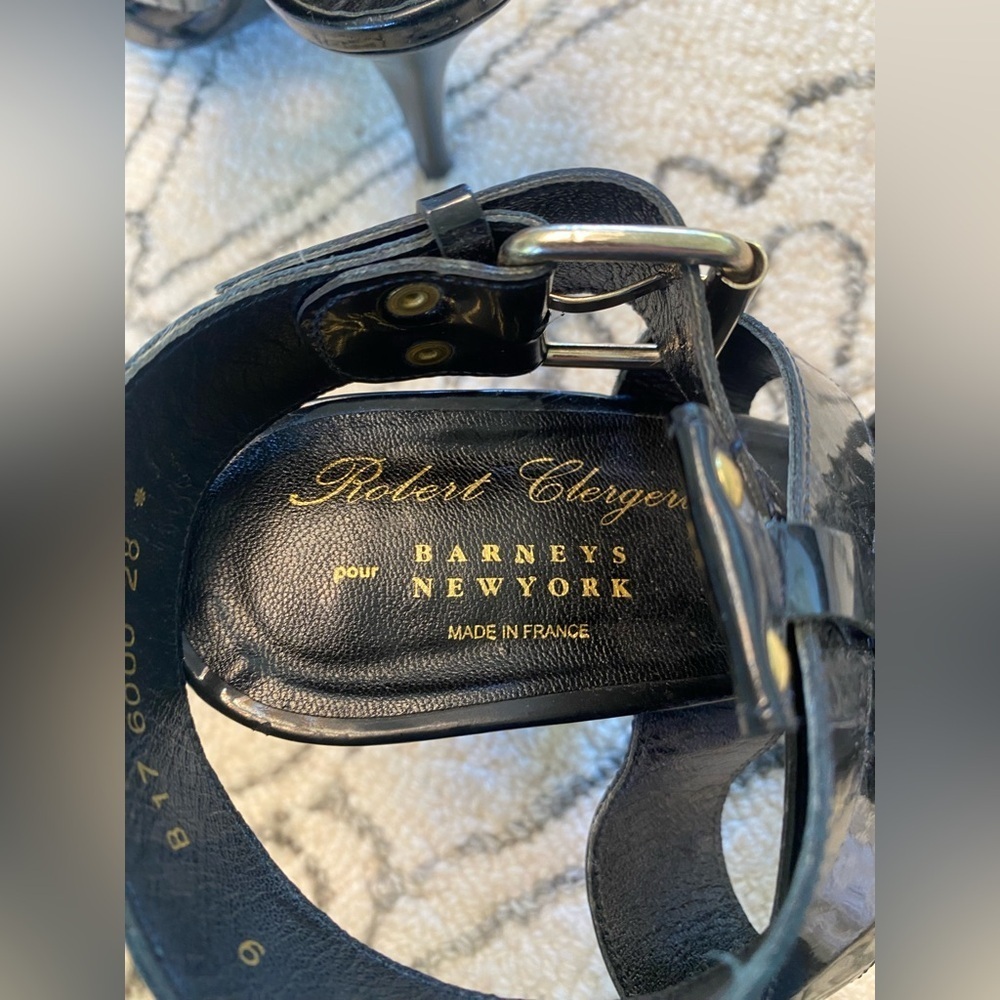 Robert Clergerie x Barneys NY Black Patent Leather Strappy size 39 - Picture 3 of 9